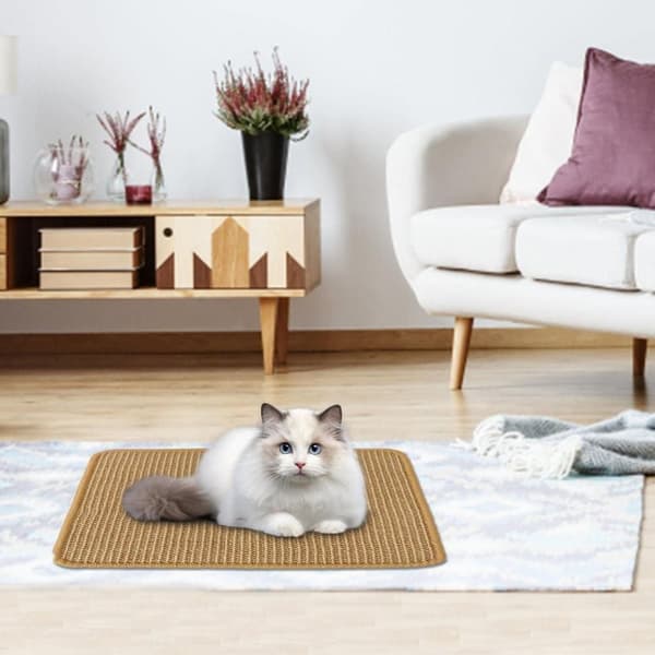Klösmatta för katter, naturligt klösbräde, jute-klösmatta, hållbara kattmöbler, golvmatta, jutematta