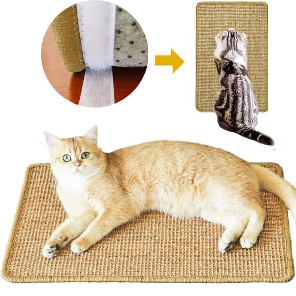 Klösmatta för katter, naturligt klösbräde, jute-klösmatta, hållbara kattmöbler, golvmatta, jutematta