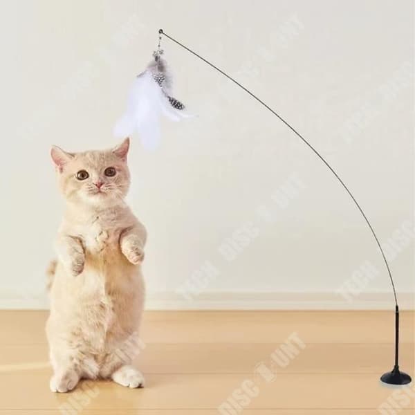 TD® självläkande sugkopp Retande Cat Stick Feather Bell Super lång Retande Cat Stick Feather Retande kattleksak