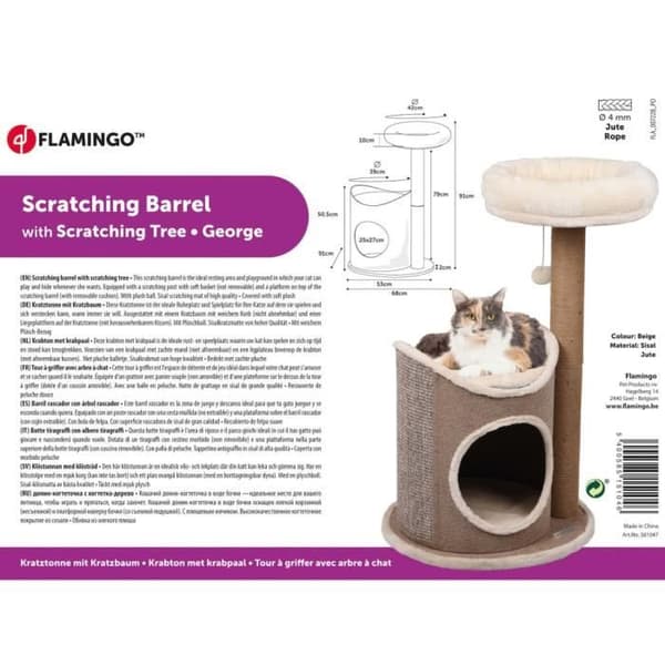 FLAMINGO Kattträd med grotta George