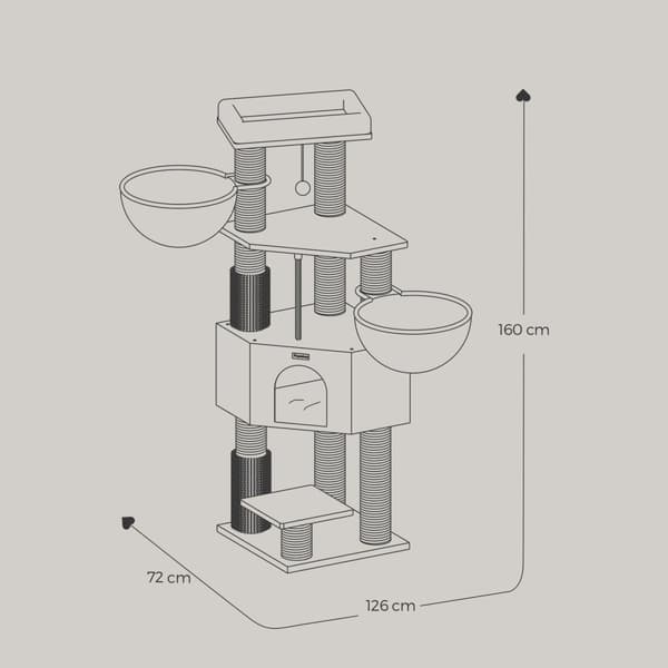 Scratching Post - Med selvvarmende tæpper, blødt polstring