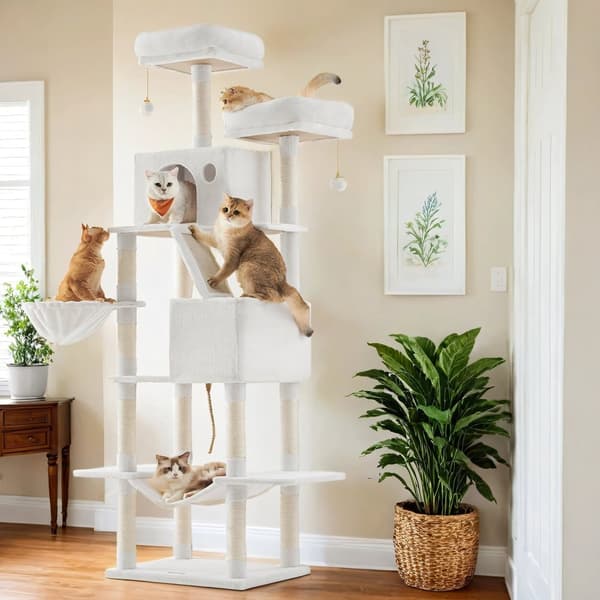 Scratching Post 206 cm - XXL - Med 13 skrabe stolper - Multilevel kattemøbler