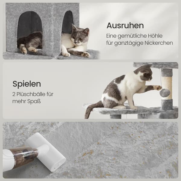 Scratching Post - Cat Scratching Post 143 cm - Flere etager - Grå
