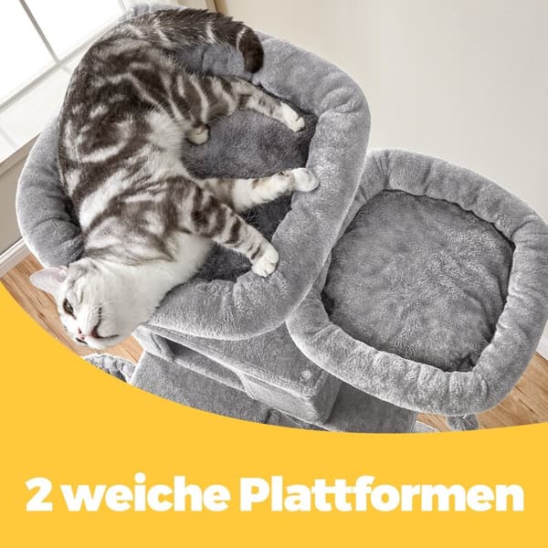 Scratching Post 206 cm - XXL - med 13 skrapstolpar - Multilevel Cat Furniture