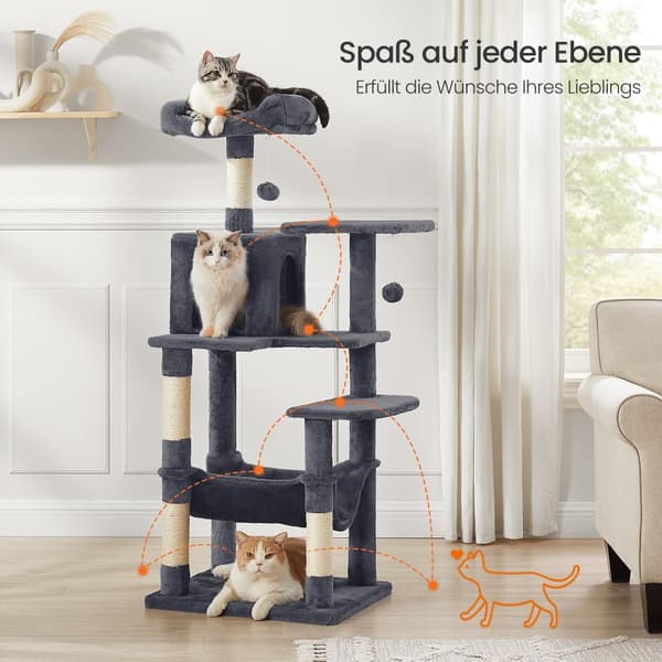 Scratching Post - Cat Scratching Post 143 cm - Flere etager - Grå