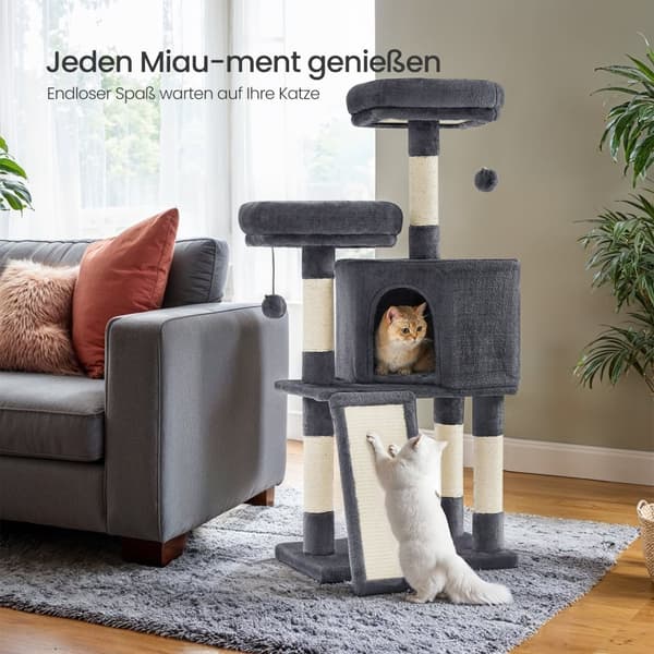 Cat Tree - Compact Scratching Furniture 115 cm - For flere katte - Grå
