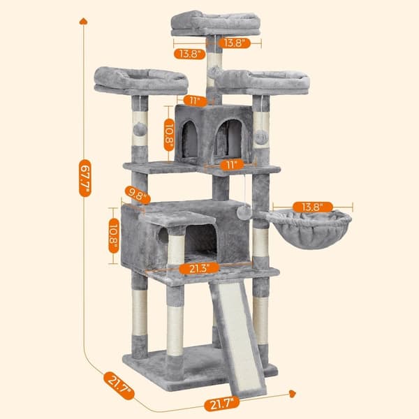 Scratching Post XXL - 168 cm hög - ljusgrå