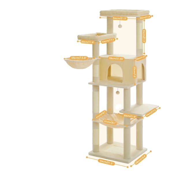 Multi-Level Katte Træ, Rummelig Hængekøje, Holdbar Konstruktion,L, AMT0305BG