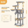 Miniatyrbillede 2 af 2: Multi-Level Katte Træ, Rummelig Hængekøje, Holdbar Konstruktion,L, AMT0305GY