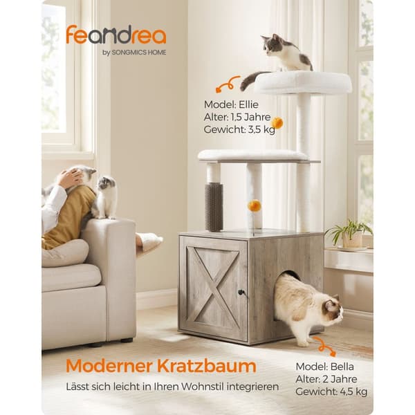 Kradsetræ, WoodyWonders, 134 cm, Greige.