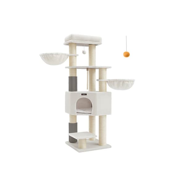 Kradsetræ, Feandrea, 50 x 50 x 160 cm, Creme-hvid-Beige.