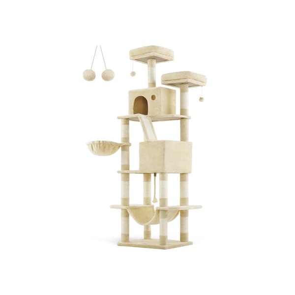 Kratztræ, Feandrea, XL-Kattetræ, 206 cm, Beige