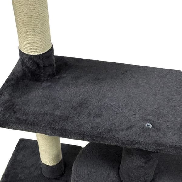 JASPER Grå kattträd 40 x 40 x 114 cm - 3 plattformar, 1 nisch, skrapstolpar