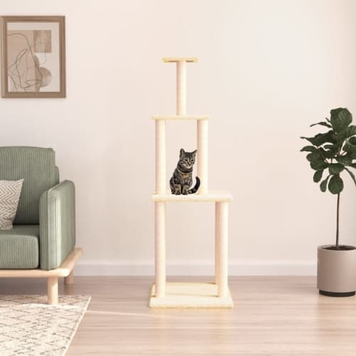 Klösträd med sisalpelare gräddvit 149 cm