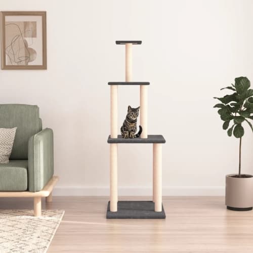 Klösträd med sisalpelare mörkgrå 149 cm