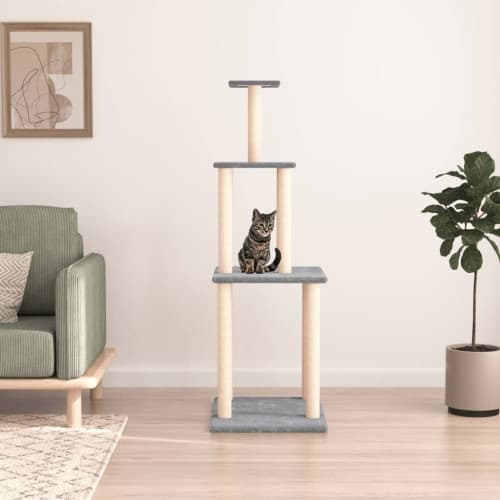 Klösträd med sisalpelare ljusgrå 149 cm