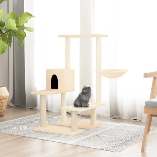 Katträd med klöspelare sisal gräddvit 94,5 cm