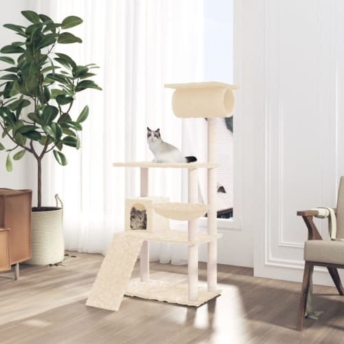 Klösträd med sisalpelare gräddvit 131 cm