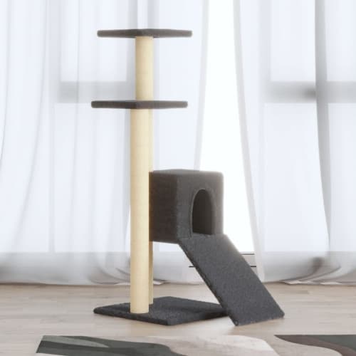Klösträd med klöspelare i sisal mörkgrå 92 cm