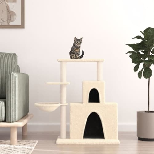 Klösträd med sisalpelare gräddvit 83 cm