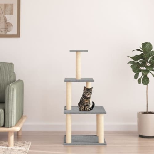Klösträd med sisalpelare ljusgrå 111 cm