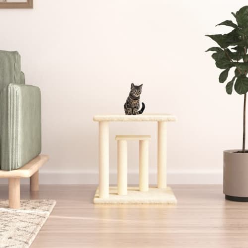 Klöspelare med plattform gräddvit 50 cm