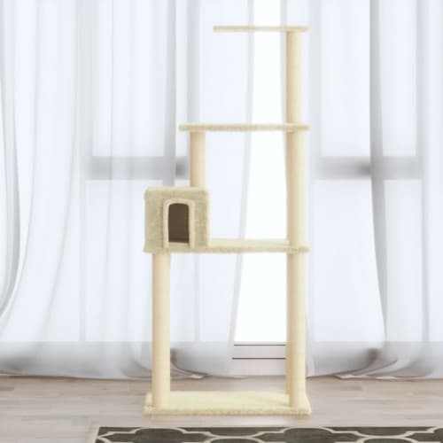 Klösträd med sisalpelare gräddvit 147 cm