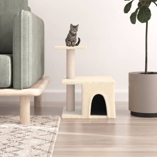 Klösträd med sisalpelare gräddvit 48 cm