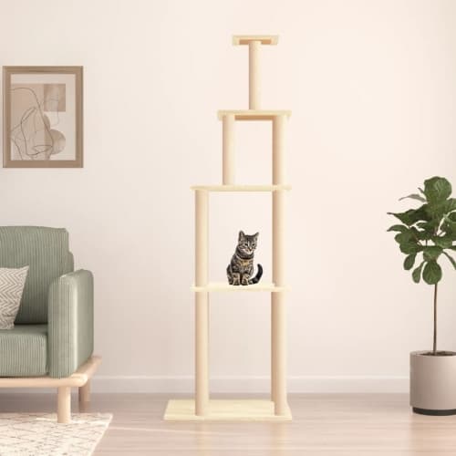 Klösträd med sisalpelare gräddvit 183 cm