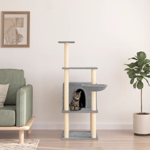 Klösträd med sisalpelare ljusgrå 132 cm