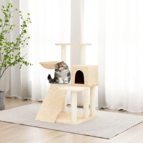 Katträd med klöspelare sisal gräddvit 82 cm