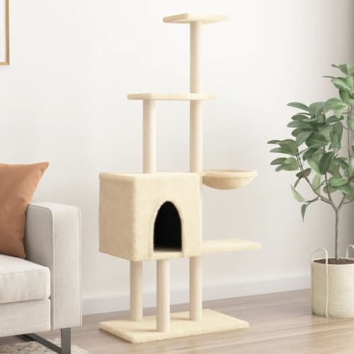 Katträd med klöspelare sisal gräddvit 145 cm