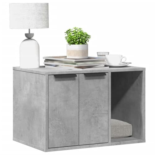 Skåp för kattlåda betonggrå 60x40x40 cm konstruerat trä