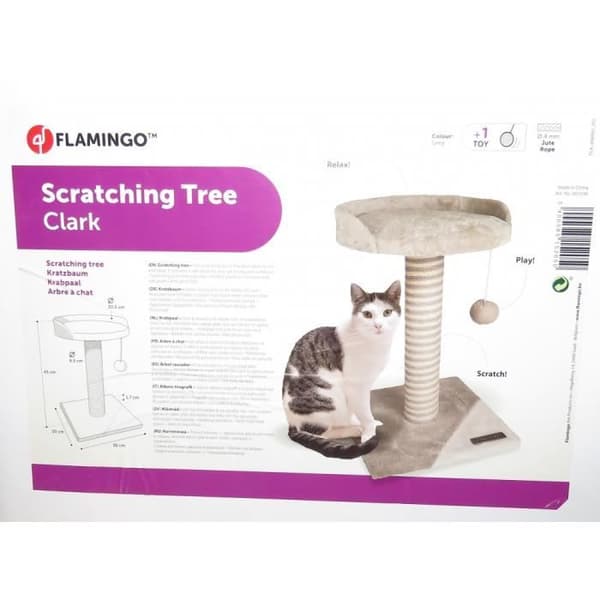 Kattträd - Flamingo Pet Products - Clark - 30 x 30 x 45 cm - Grå - Liten