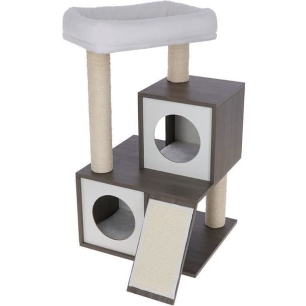 KERBL - Kattträd FLAIR - 48x44x86cm - Vit/grå - Sisal