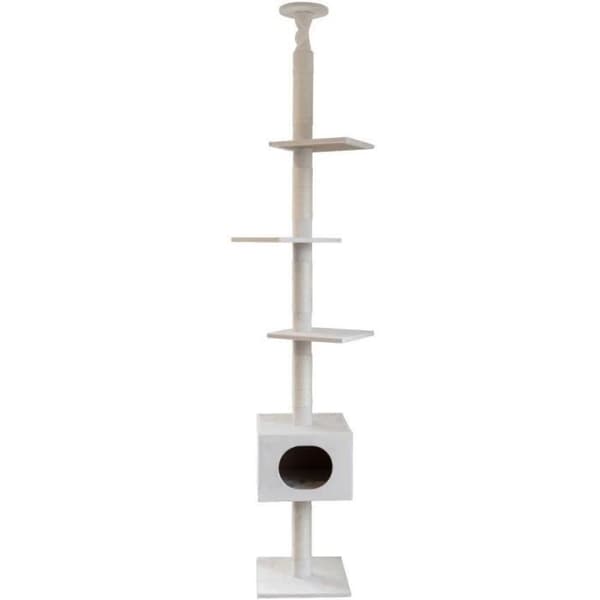 KERBL - Kattträd FERDI - 38 x 38 x 240 till 260 cm - Vit - Sisal