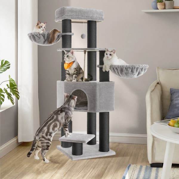 Naarmupuu, 50x50x160 cm, Pigeon Grey-Black
