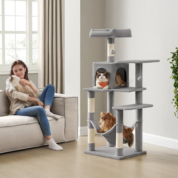 Raapimapuu, 143 cm korkea Kissapuu, 55x45x143 cm, Beige