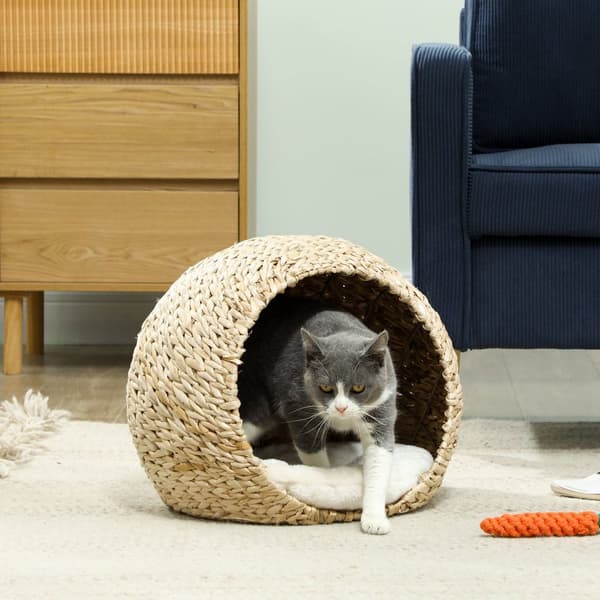 Rootz Cat Basket - Cat House - Pet Bed - Fluffy Pillow - Rymlig design - 45 x 41 x 37 cm