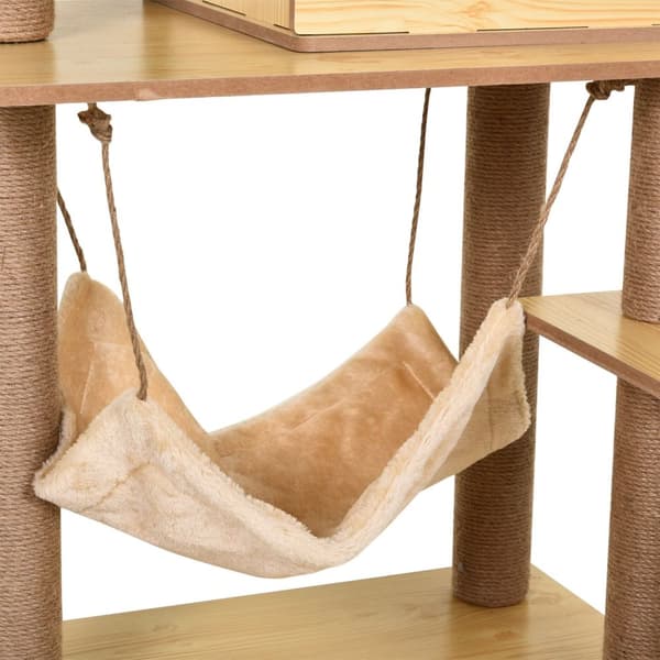 Rootz Contemporary Cat Tree - Scratch Boards - Nature -Sisal - Plush Comfort - 60 cm x 40 cm x 130 cm