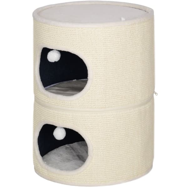 Rootz Modular Cat Tower - Scratching Tree - Cat Condo - 3 Levels Comfort - Ø 51 x 69 cm Brown
