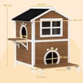 Pikkukuva 3 / 10: Rootz Outdoor Cat House - Säänkestävä kissansuoja - 2 tarinan kissan koti - irrotettava lattia - 66x66x90cm
