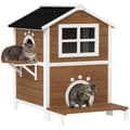 Pikkukuva 10 / 10: Rootz Outdoor Cat House - Säänkestävä kissansuoja - 2 tarinan kissan koti - irrotettava lattia - 66x66x90cm