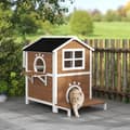 Pikkukuva 2 / 10: Rootz Outdoor Cat House - Säänkestävä kissansuoja - 2 tarinan kissan koti - irrotettava lattia - 66x66x90cm