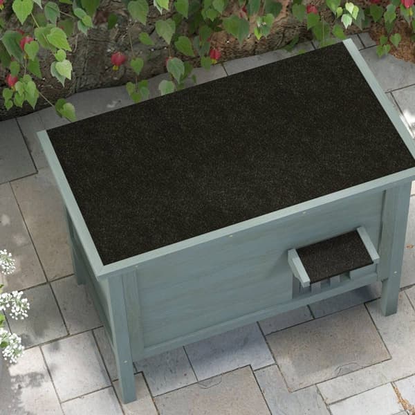 Rootz Outdoor Cat House - Katzenhaus - Vejrbestandig Katzenhüte - Hyggelig isolering - 85 cm x 50 cm x 68,5 cm grå+sort