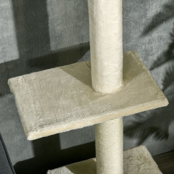 Rootz Scratching Tree Sisal Stem - Cat Tower - Activity Playhouse - Højdejusterbar - 4 niveauer - 40b x 31t x 230-260h cm