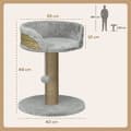 Miniatyrbild 3 av 10: Rootz Scratching Tree Cat Bed - Cat Basket - Play Ball - Mjuk plyschkomfort - 40 cm x 40 cm x 49 cm - Grå, brun