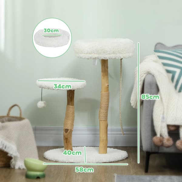 Rootz Scratch Tree Climbing Tree - Cat Tower - Cat Scratcher - Mysig säng - 58 cm x 40 cm x 85 cm