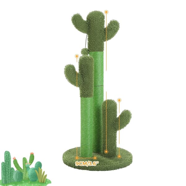 Kaktuskissa Raapimapuu, 83CM Korkeus, Interaktiivinen Lelu Mukana,XL, AMT0066GN-XL