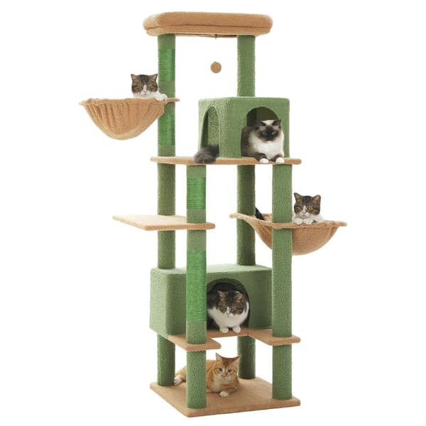 Kattetree, Metal Hængekøje, 2 Store Condos,169cm, AMT0223GN-L